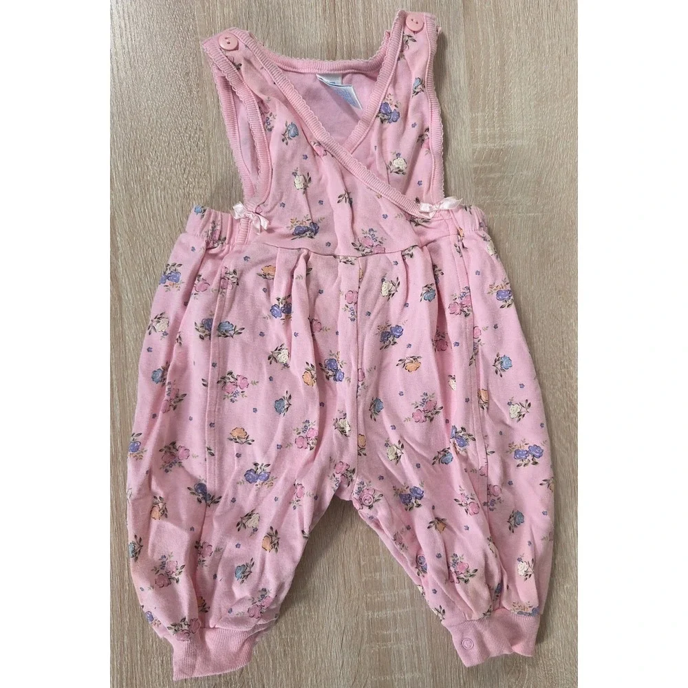 Vintage Baby Girl 6-9M Bundle Floral Romper Lace Ruffle Outfit 90s